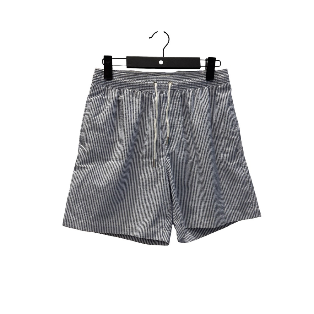 Mr P. Mens Blue White Seersucker Striped Swim Shorts XS MPSW232007